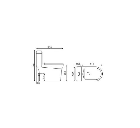 Унитаз монолит Eva Gold SM9610R, безободковый, сиденье дюропласт тонкое купить в СОМ