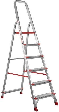 Стремянка Новая Высота NV3117, 6 ступеней, алюминиевая купить в СОМ