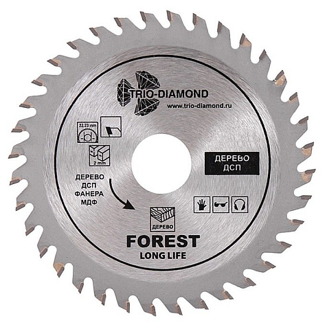 Диск пильный для УШМ Trio-Diamond Forest Long Life, 115х22.2мм, 36Т купить в СОМ