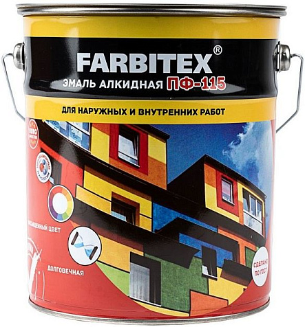 Эмаль ПФ-115 Farbitex, голубая, 5 кг купить в СОМ