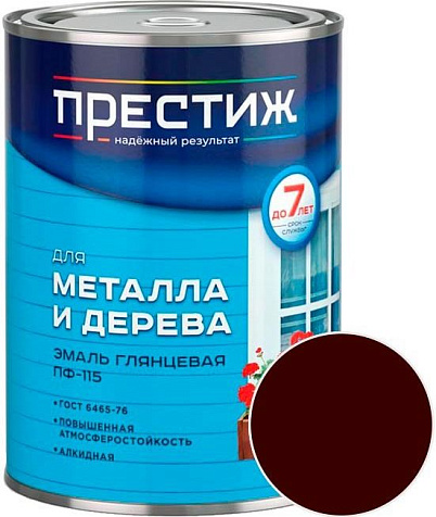 Эмаль ПФ-115 Престиж, коричневая, 0.9 кг купить в СОМ