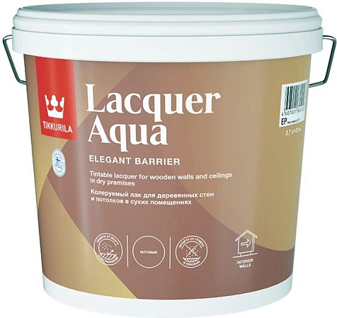 Лак интерьерный Tikkurila Lacquer Aqua EP, матовый, 2.7 л купить в СОМ