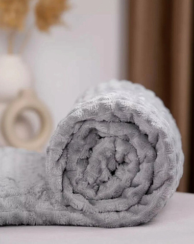 Плед Велсофт Евро 200х220см Светло-серый купить в СОМ