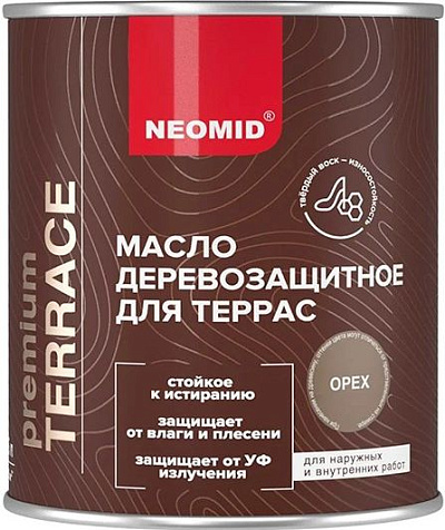 Масло Neomid Terrace, для террас, палисандр, 2 л купить в СОМ