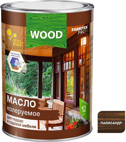 Масло Farbitex Profi Wood для террас и садовой мебели, палисандр, 0.75 л купить в СОМ