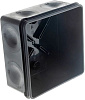 Коробка распредилительная Промрукав ОП 100х100х50мм двухкомпонентная безгалогенная (HF) для прям.монтажа черный купить в СОМ