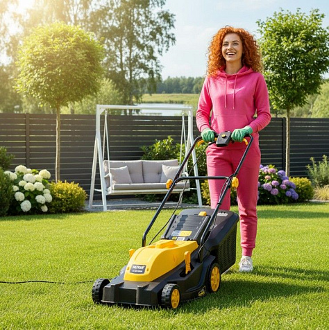Газонокосилка электрическая HUTER ELM-1800Р, несамоходная купить в СОМ