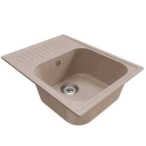 Мойка каменная Mixline ML-GM18, 640 х490 х190 мм, врезная, песочный купить в СОМ