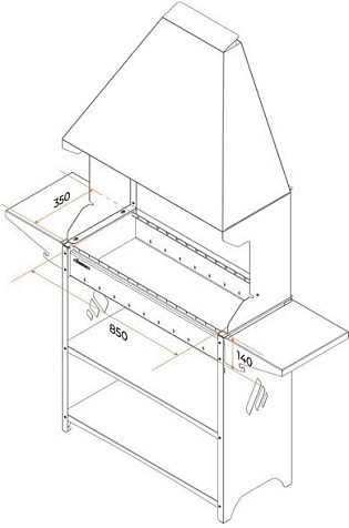Мангал-гриль Professional Standart Zont PSZ 3000, 158 х 41 х 207см купить в СОМ