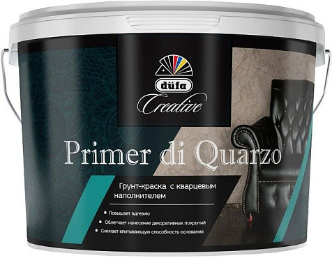 Грунт-краска Dufa Creative Primer Di Quarzo, с кварцевым наполнителем, 7 кг купить в СОМ