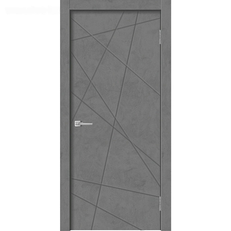 Дверное полотно глухое Geometry-1 Бетон графит 600х2000мм купить в СОМ