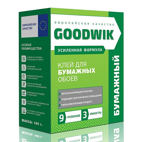 Клей Goodwik 9 для бумажный обоев, 140 гр купить в СОМ