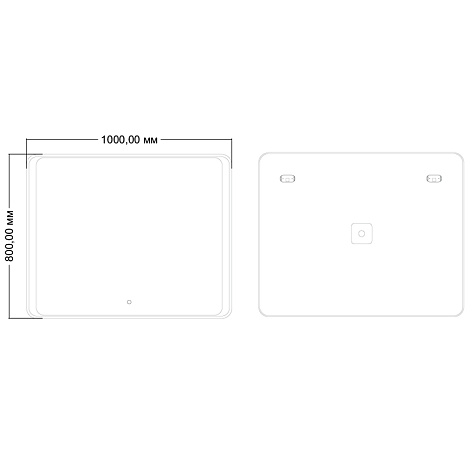 Зеркало Azario Valeria, 1000 х800 мм, сенсор, влагостойкое купить в СОМ