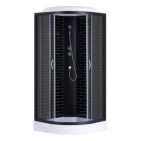 Кабина душевая Loranto CS-6680-13GB, 80 х80 х215 мм, кирпичный узор, низкий поддон купить в СОМ