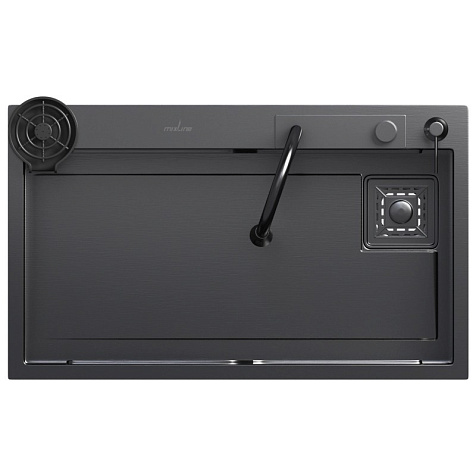 Мойка нержавеющая врезная Mixline Pro 750 х460 х215 мм, толщина 3 мм, графит купить в СОМ