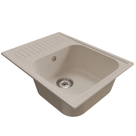 Мойка каменная Mixline ML-GM18, 640 х490 х190 мм, врезная, белый купить в СОМ