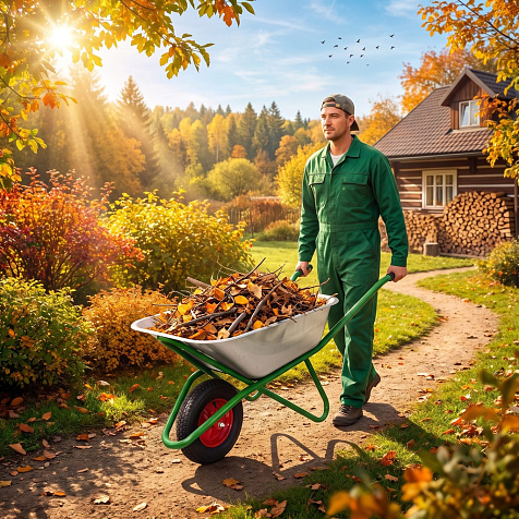 Тачка строительная 1-колесная Чибис 6418Н, пневмоколесо, 110л, 200кг купить в СОМ