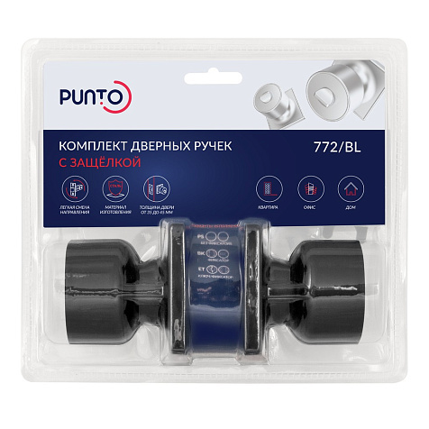 Ручка защелка PUNTO DK772/BL BL-ET (кл./фик.) черный купить в СОМ