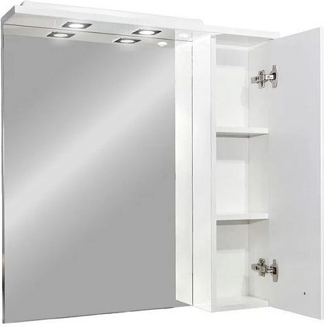 Зеркало-шкаф Comforty Сочи 80, белый глянец купить в СОМ