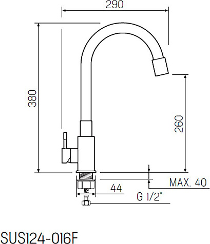 Смеситель для мойки Ростовская мануфактура SUS124BL-016F купить в СОМ