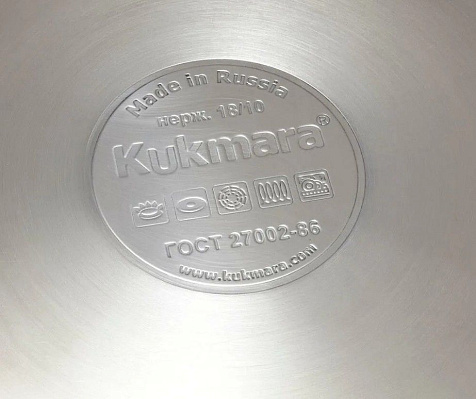 Сотейник Safia 4,8л из нержавеющей стали со стеклянной крышкой KUKMARA купить в СОМ