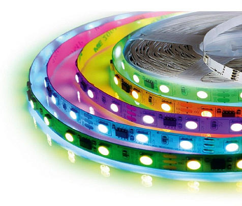 Лента светодиод. Camelion 20м, 18Led/m, RGB , блок пит. 24W, IP20 , датч.звука,инт 5050 DSL-006 купить в СОМ
