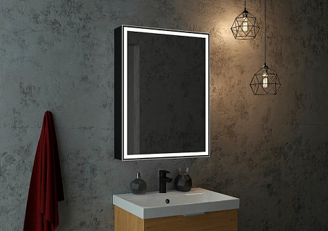 Зеркало-шкаф Континент Mirror Box Black 60 купить в СОМ