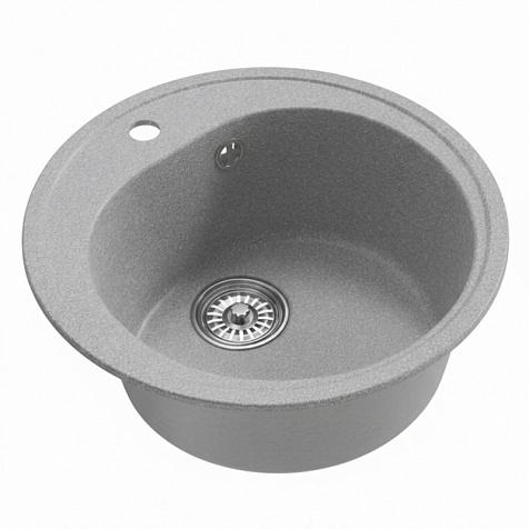 Мойка каменная Mixline ML-GM11, d500 х180 мм, врезная, графит купить в СОМ